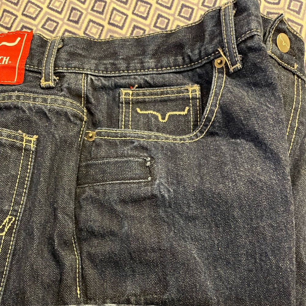 Kimes Ranch Jeans Men’s Size Large. Blue in color. Size, 34X36
